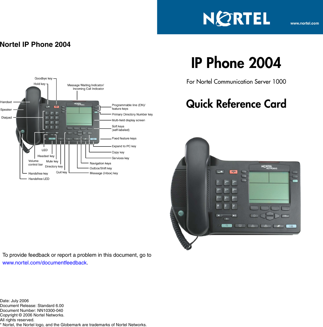 Page 2 of 2 - Avaya Avaya-Ip-Phone-2004-Quick-Reference-Guide- Nortel Networks IP Phone 2004  Avaya-ip-phone-2004-quick-reference-guide