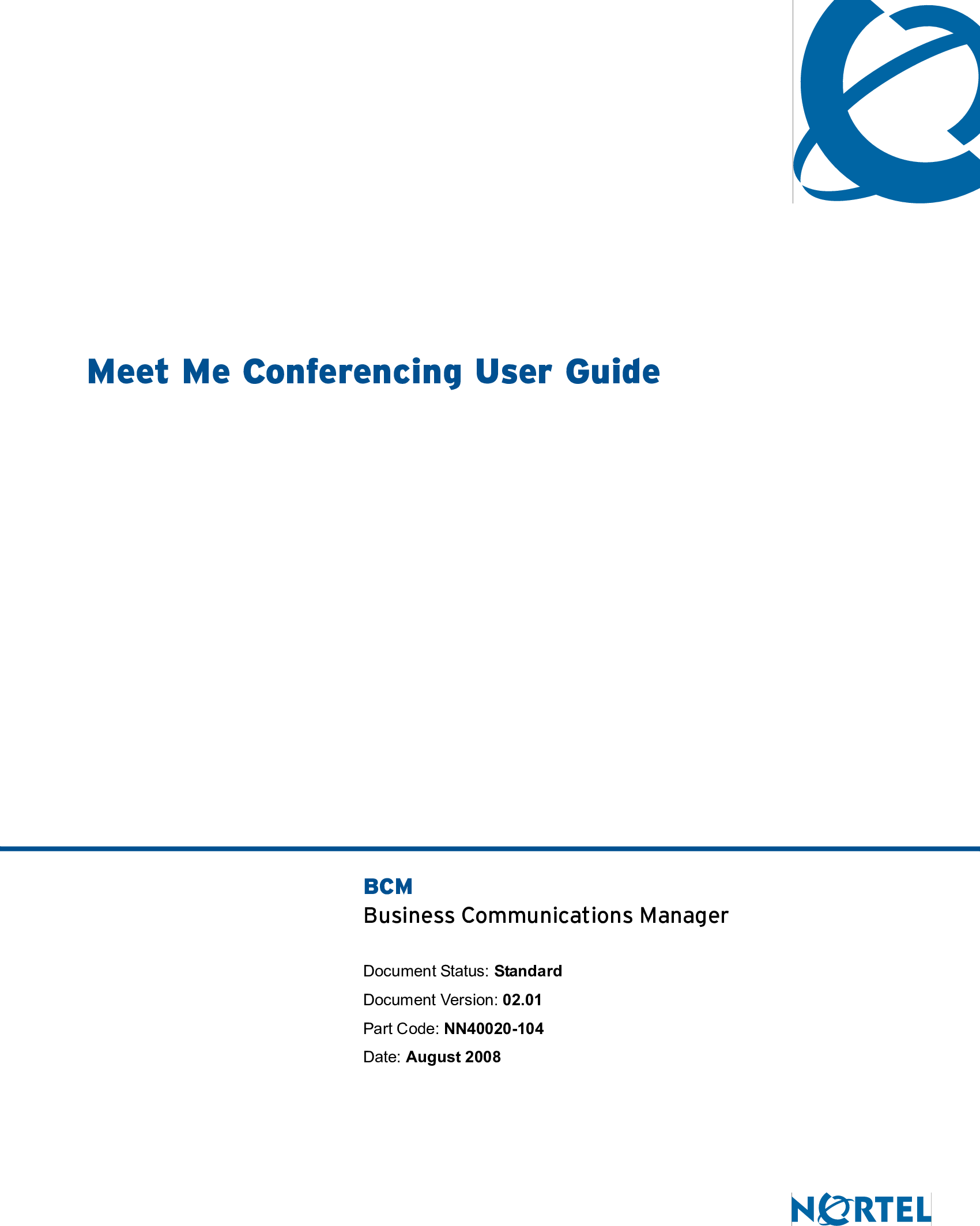 Page 1 of 1 - Avaya Avaya-Meet-Me-Conferencing-User-Guide-  Avaya-meet-me-conferencing-user-guide