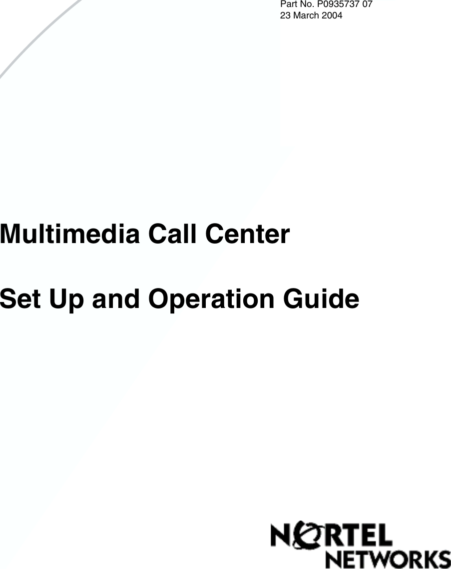 Avaya Multimedia Call Center Users Manual Set Up And Operation Guide