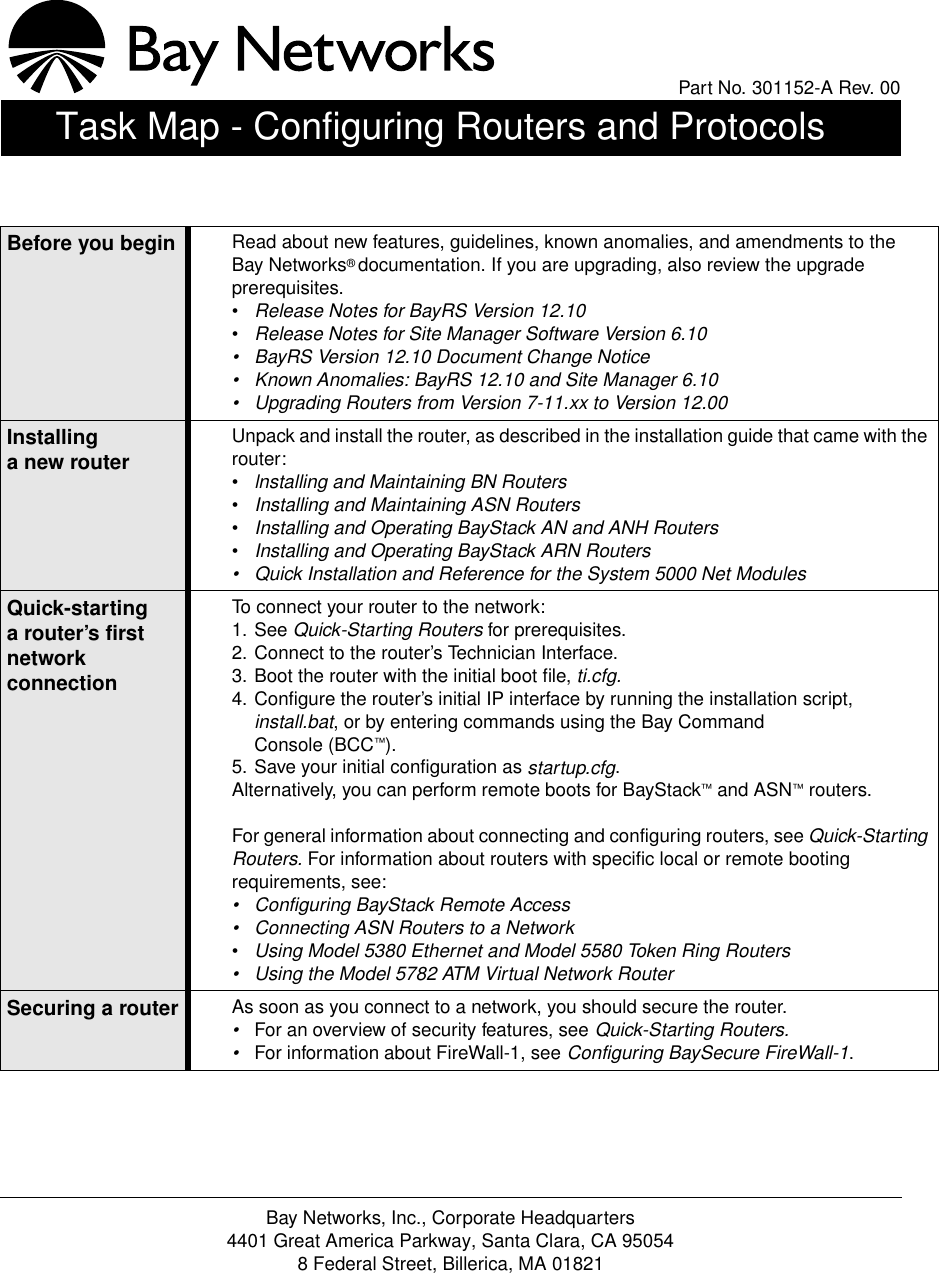Page 1 of 6 - Avaya Avaya-Task-Map-Configuring-Routers-And-Protocols-Users-Manual- V12.10, Task Map - Configuring Routers And Protocols  Avaya-task-map-configuring-routers-and-protocols-users-manual