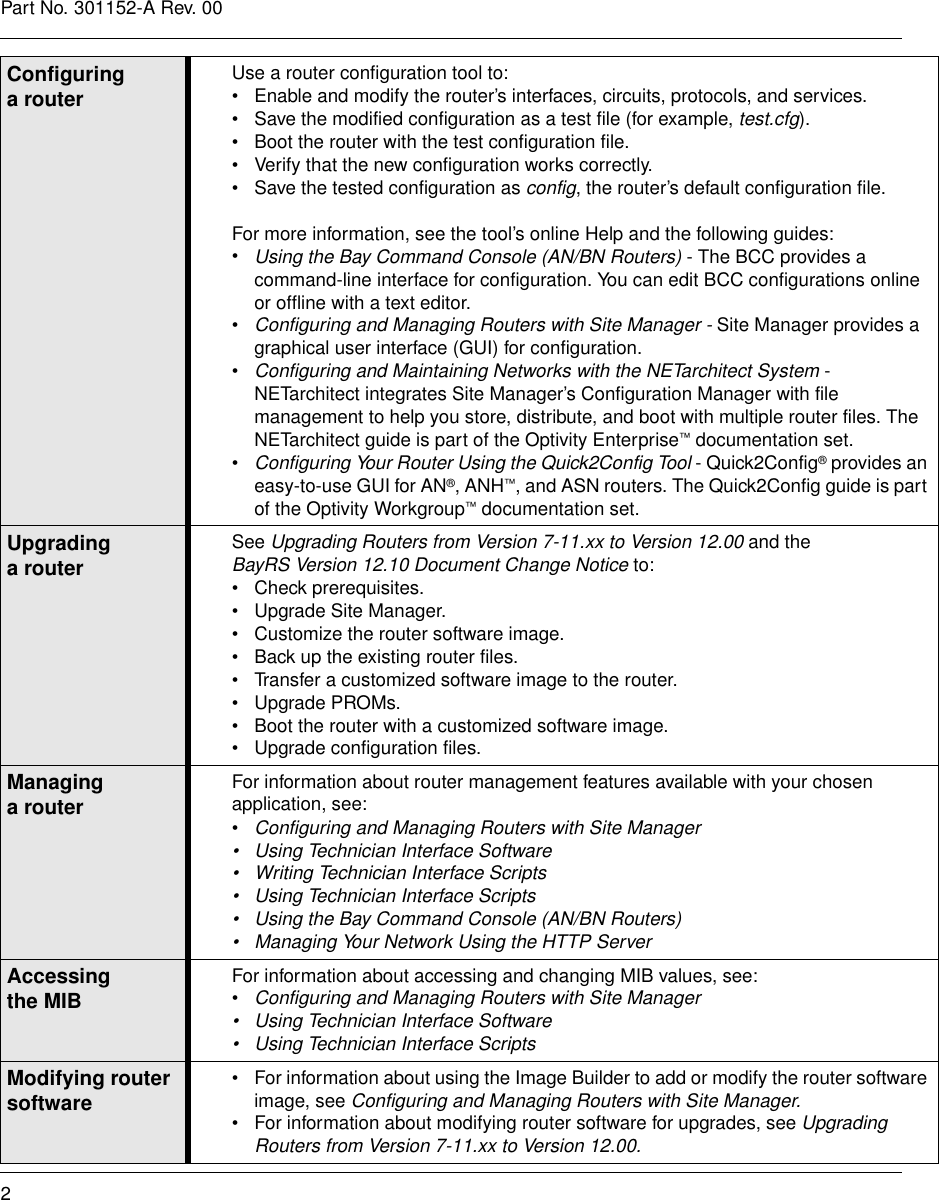 Page 2 of 6 - Avaya Avaya-Task-Map-Configuring-Routers-And-Protocols-Users-Manual- V12.10, Task Map - Configuring Routers And Protocols  Avaya-task-map-configuring-routers-and-protocols-users-manual