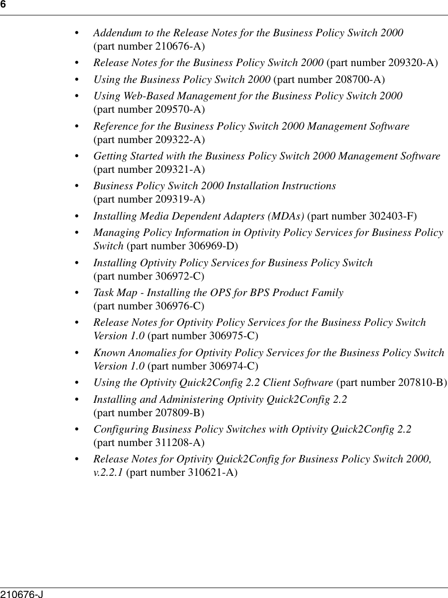 Page 6 of 10 - Avaya Avaya-The-Business-Policy-Switch-2000-Software-Version-1-1-3-9-Release-Notes- Release Notes For The Business Policy Switch 2000 Software Version 1.1.3.9  Avaya-the-business-policy-switch-2000-software-version-1-1-3-9-release-notes