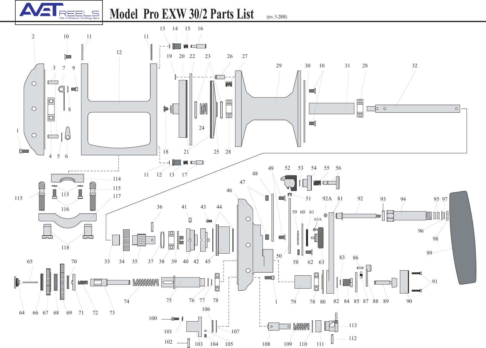 Page 1 of 1 - Avet-Reels Avet-Reels-Exw-30-2-Users-Manual- Pro EXW 30-2 Assembly 5-20 By Sam  Avet-reels-exw-30-2-users-manual