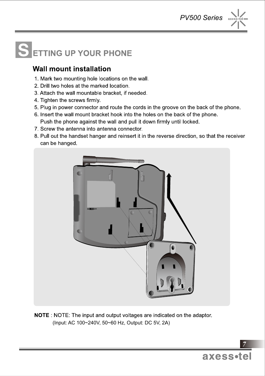 (Input: AC 100~240V, 50~60 Hz, Output: DC 5V, 2A)PV500 Series