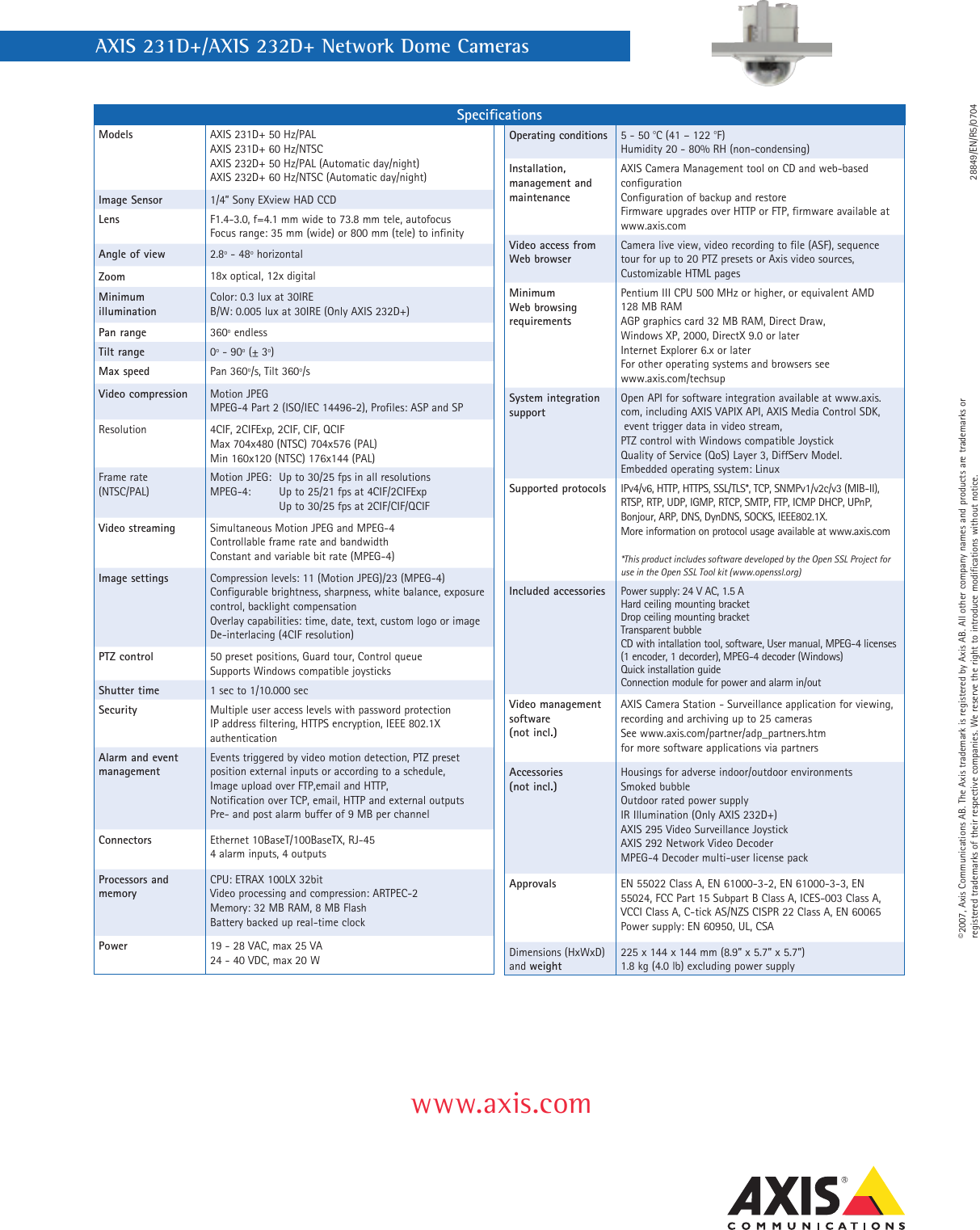 Page 2 of 2 - Axis-Communications Axis-Communications-Axis-232D-Users-Manual- Axis-communications-axis-232d-users-manual