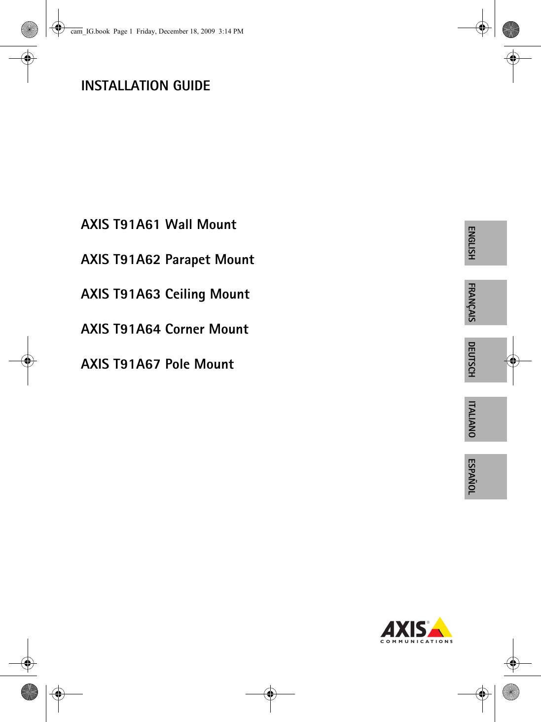 Axis Communications Safety Gate T91A61 Users Manual Cam_IG