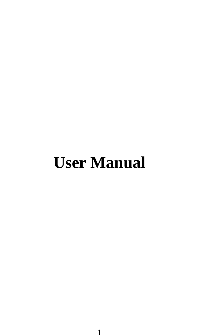     1      User Manual       