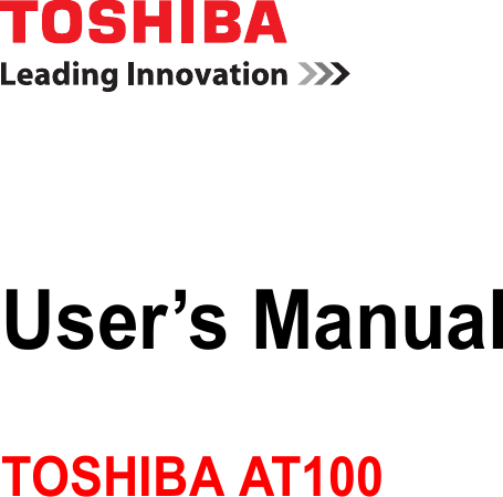 User’s ManualTOSHIBA AT100