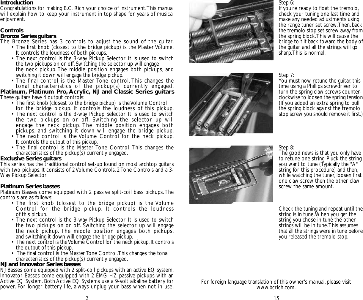 Page 2 of 8 - B-C-Rich B-C-Rich-Asm-Users-Manual-  B-c-rich-asm-users-manual