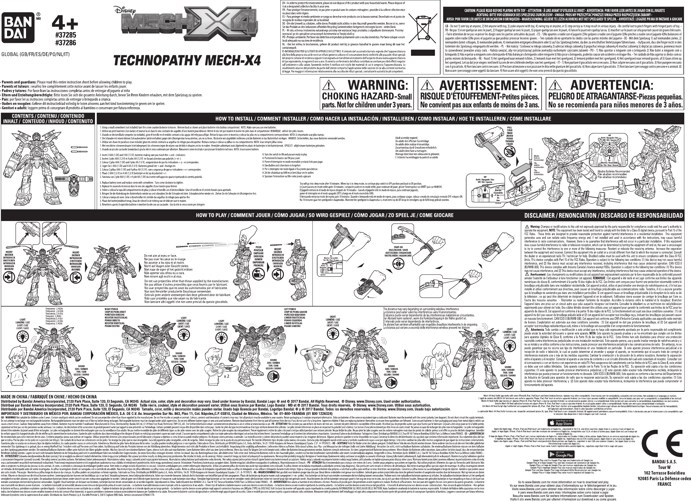 Bandai Mech X4 Mx Technopathy User Manual 86 Global Is A3