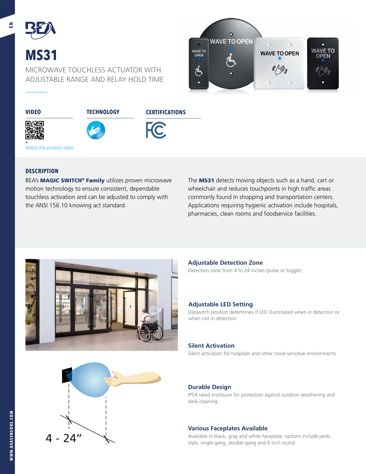 Page 1 of 2 - BEA MS31 Cut Sheet 79.0626.02-MS31-20200709