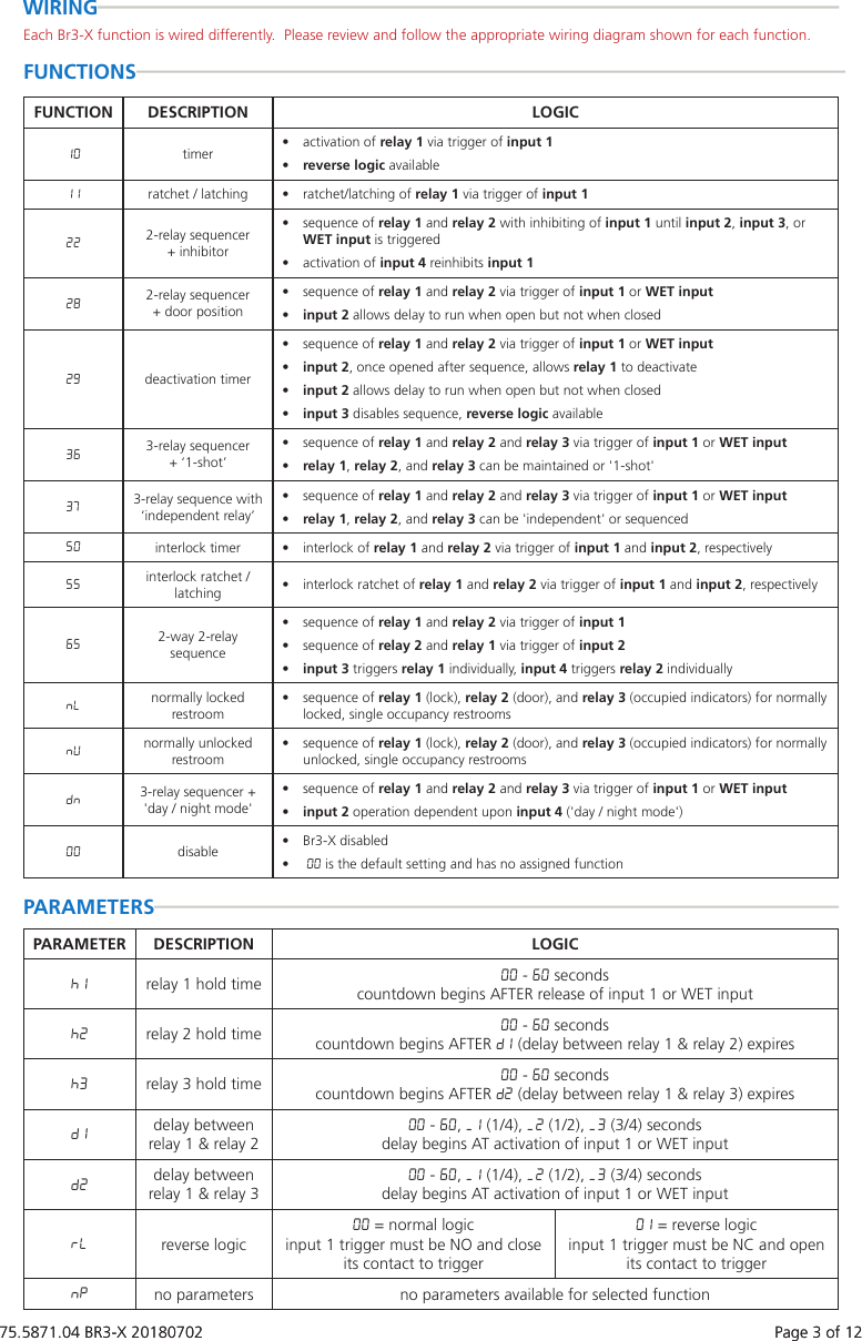 BEA Br3 X Logic Module User Guide