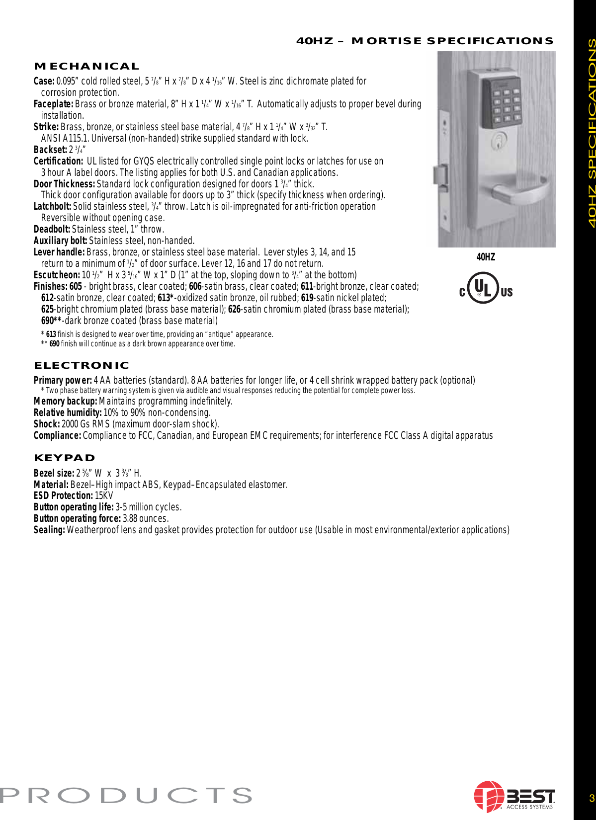 BEST Keypad EZ Series EZseries WEB