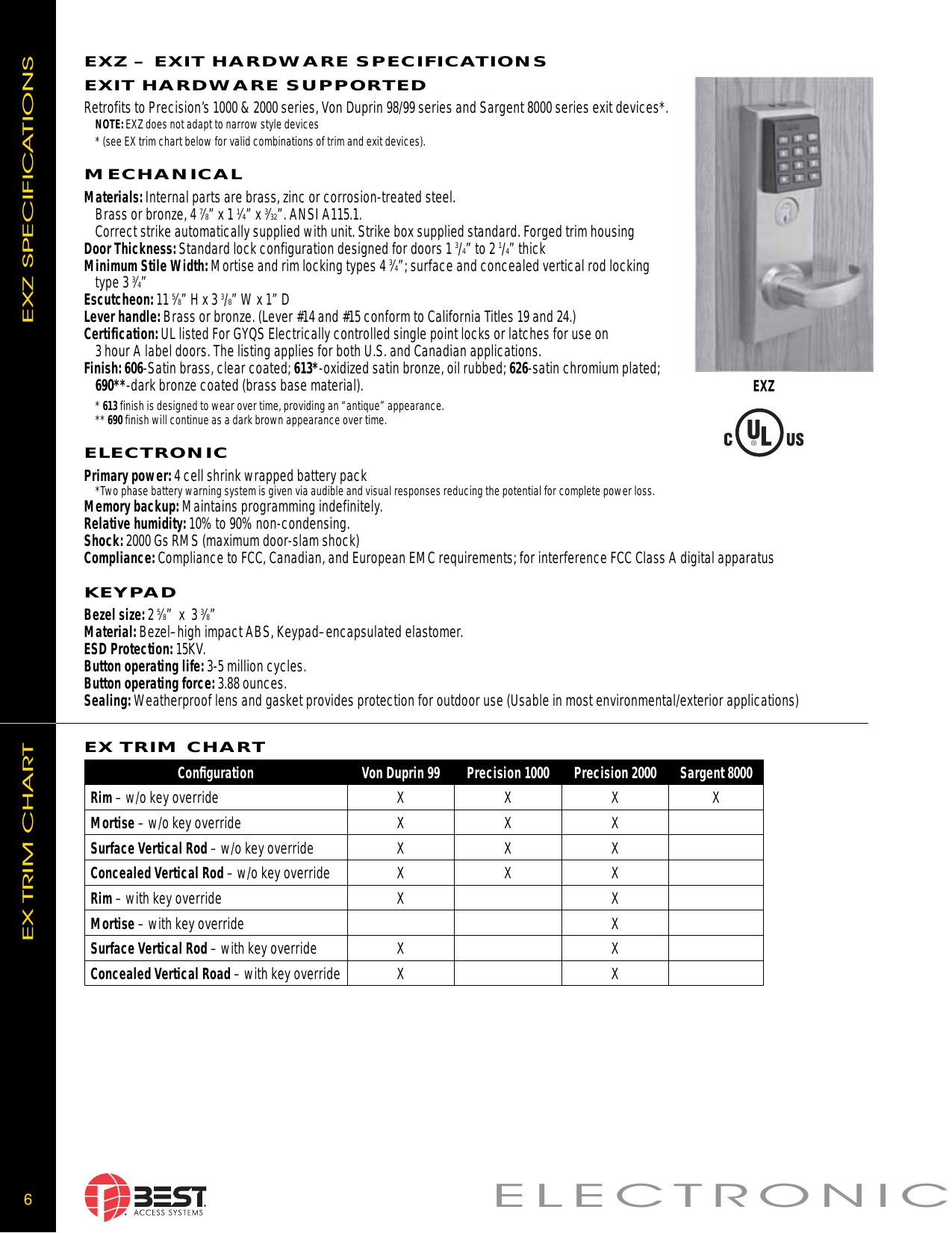 BEST Keypad EZ Series EZseries WEB