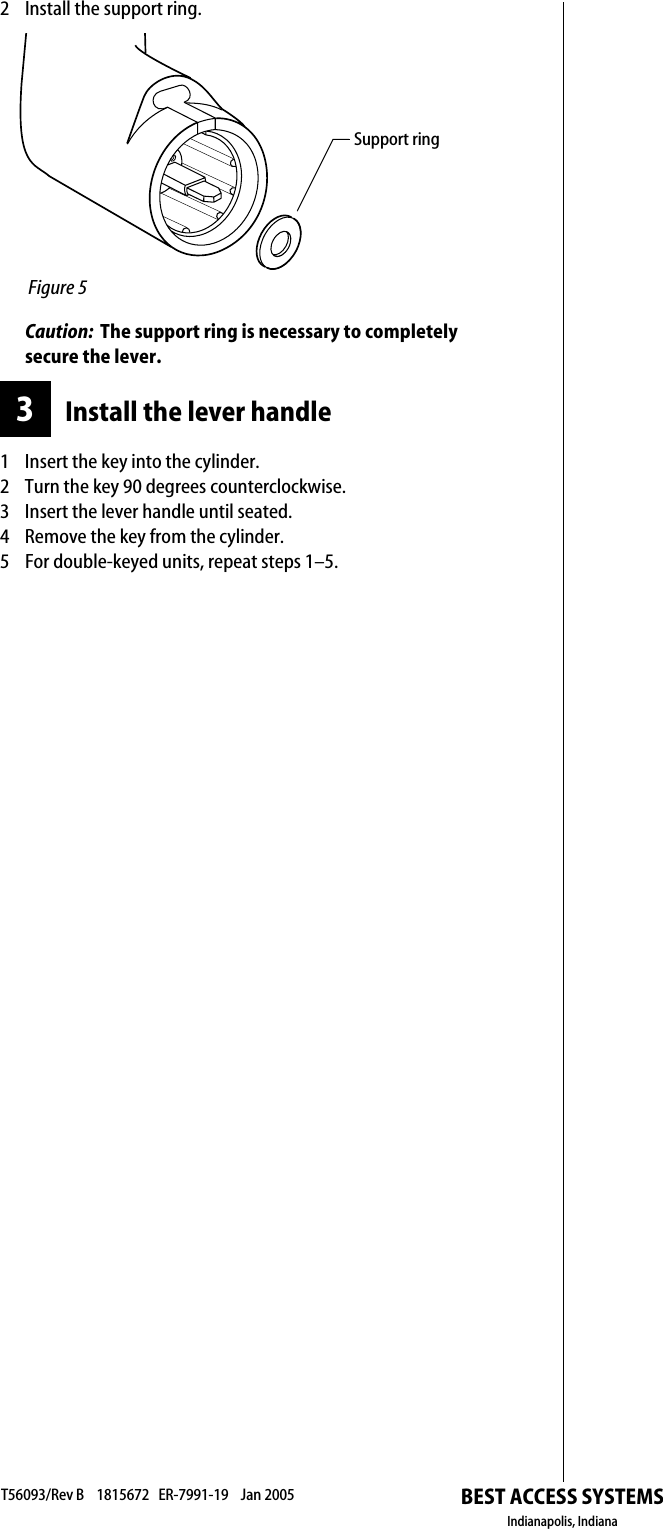 Page 2 of 2 - BEST Installation Instructions For 93K–95K Key-in-Knob Cylinders 93K 95K Key In Knob T56093b