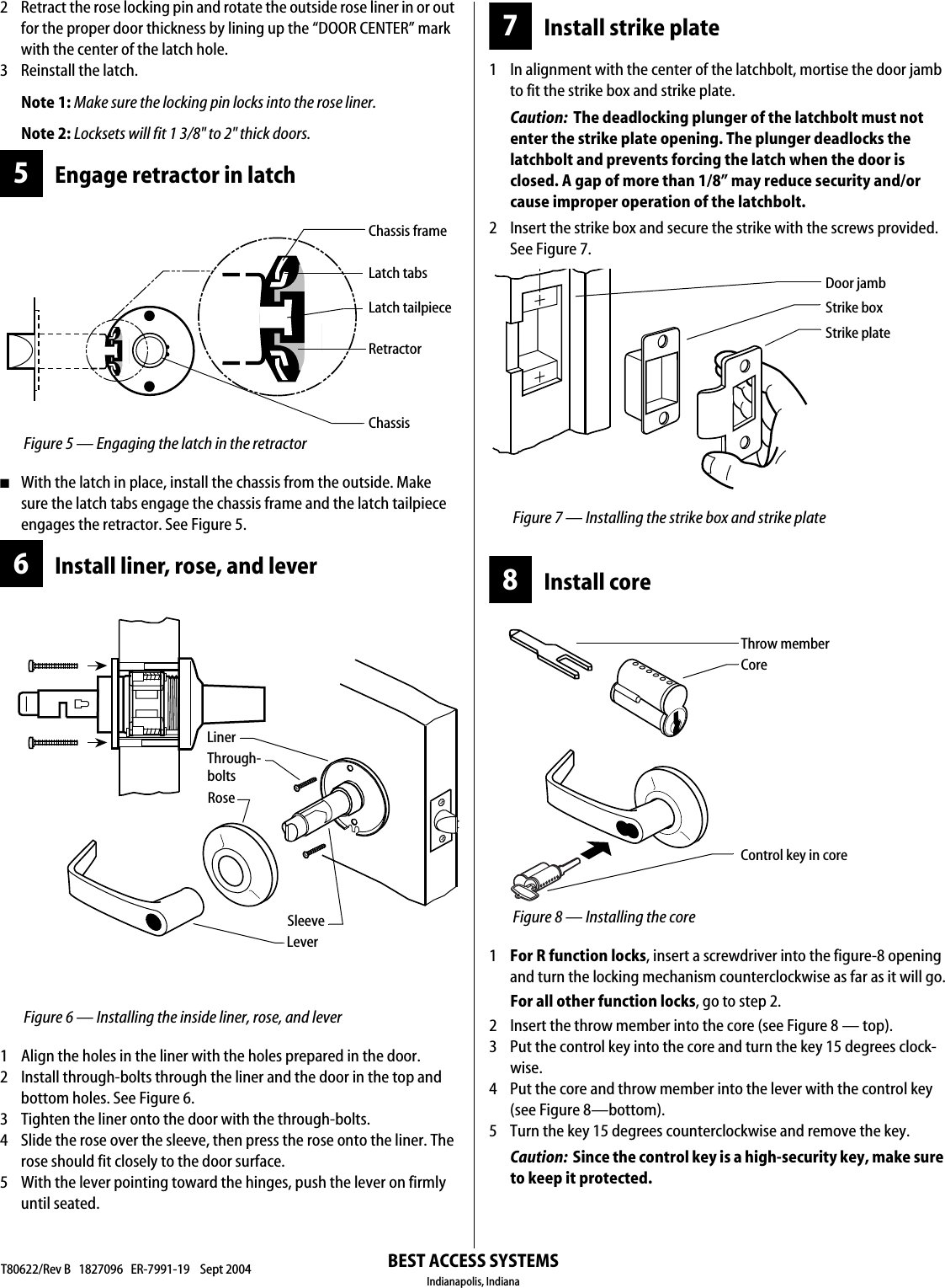 Page 2 of 2 - BEST Installation Instructions For 72KC–75KC Cylindrical Locks 72KC-75KC T80622b