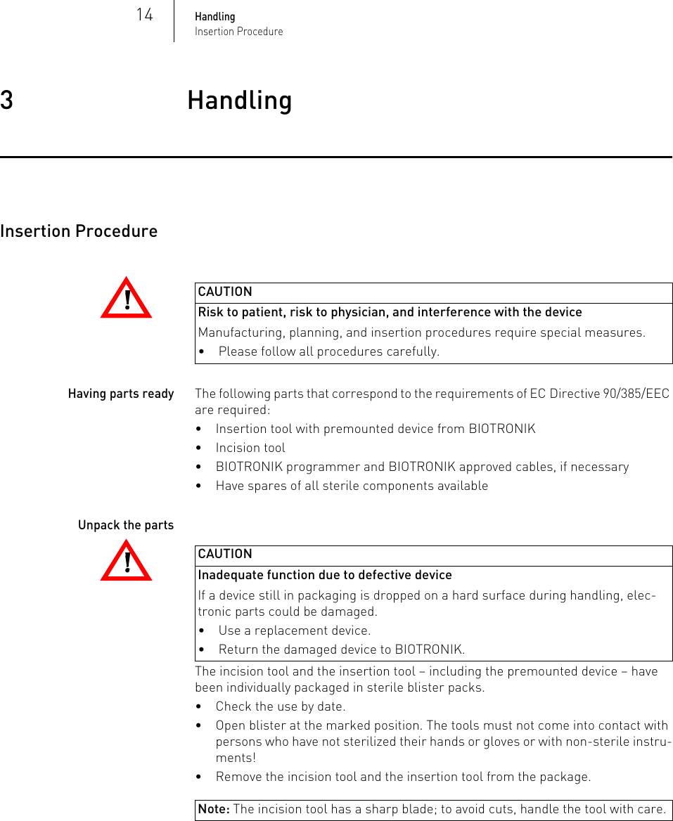 Page 14 of BIOTRONIK SE and KG BM2610 Implantable Cardiac Monitor User Manual P BL 0001136