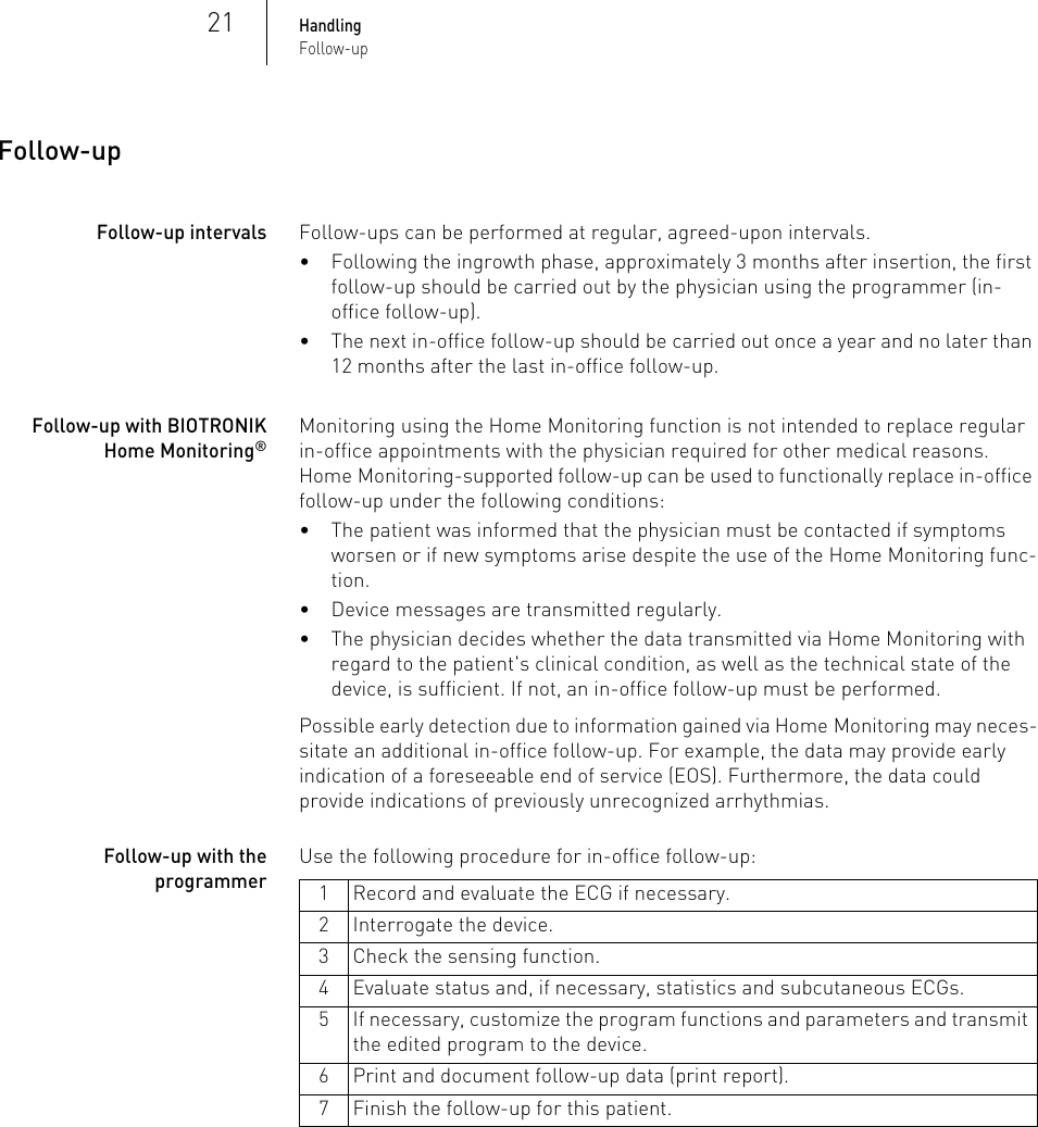 Page 21 of BIOTRONIK SE and KG BM2610 Implantable Cardiac Monitor User Manual P BL 0001136