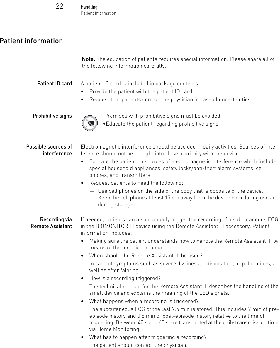 Page 22 of BIOTRONIK SE and KG BM2610 Implantable Cardiac Monitor User Manual P BL 0001136