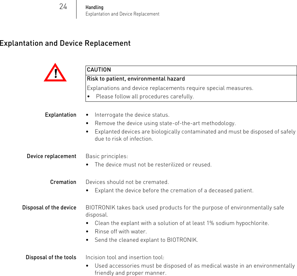 Page 24 of BIOTRONIK SE and KG BM2610 Implantable Cardiac Monitor User Manual P BL 0001136