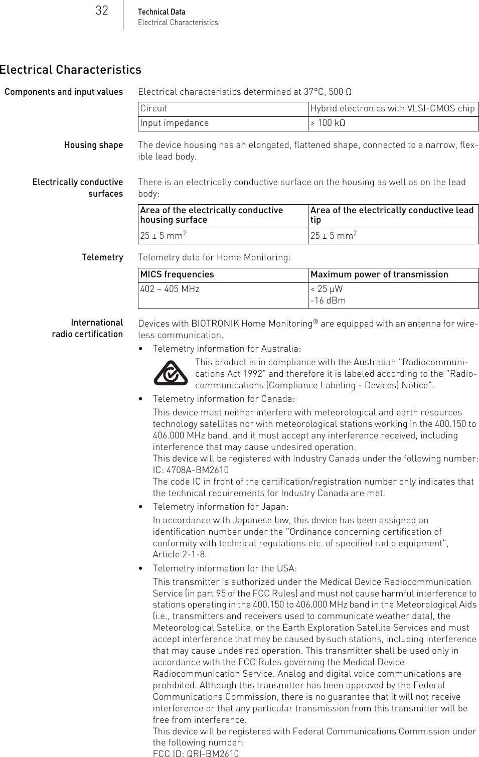 Page 32 of BIOTRONIK SE and KG BM2610 Implantable Cardiac Monitor User Manual P BL 0001136