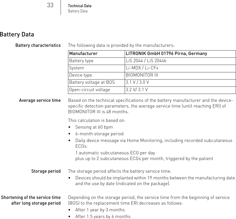 Page 33 of BIOTRONIK SE and KG BM2610 Implantable Cardiac Monitor User Manual P BL 0001136