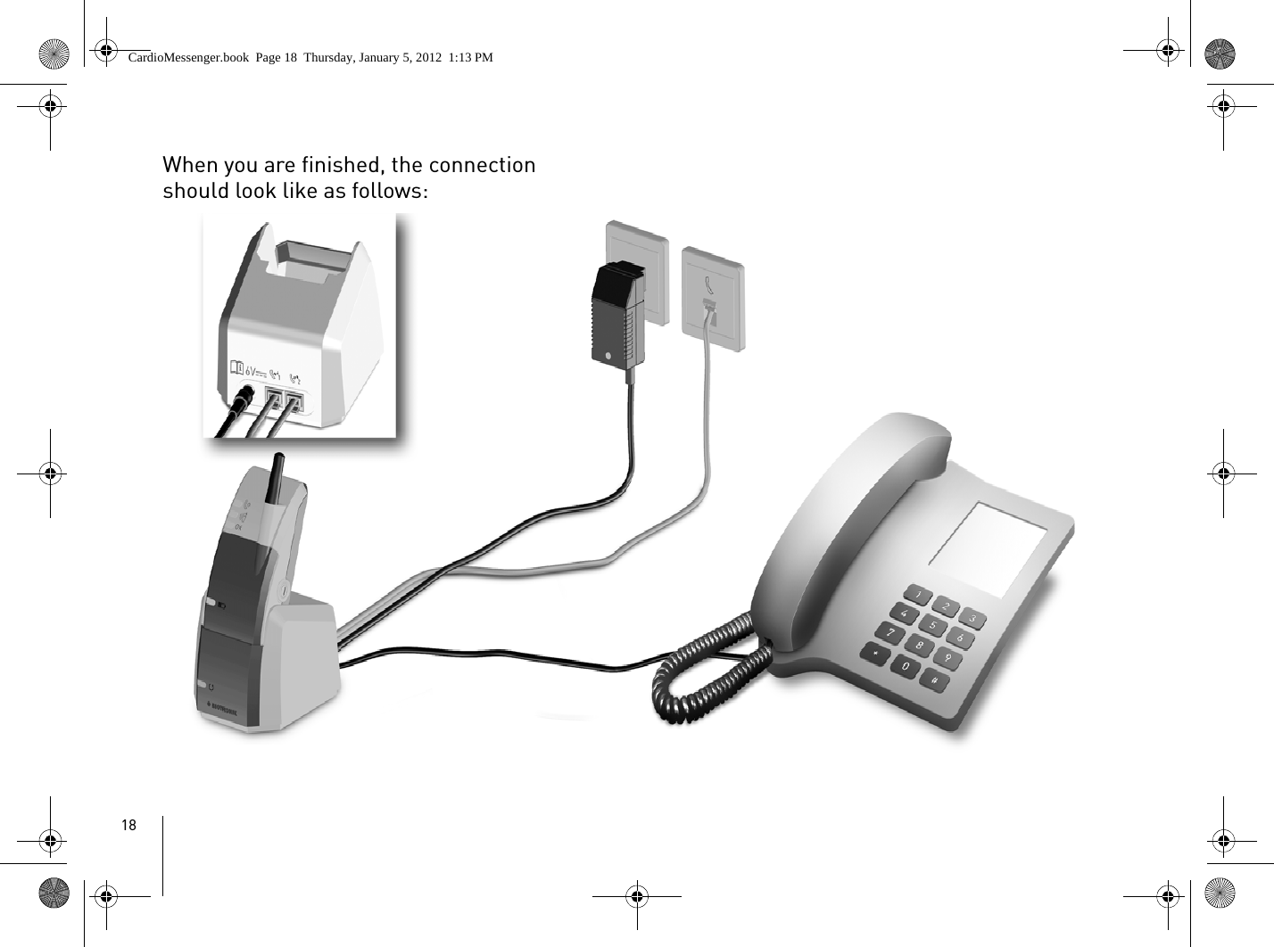 18When you are finished, the connection should look like as follows:CardioMessenger.book  Page 18  Thursday, January 5, 2012  1:13 PM