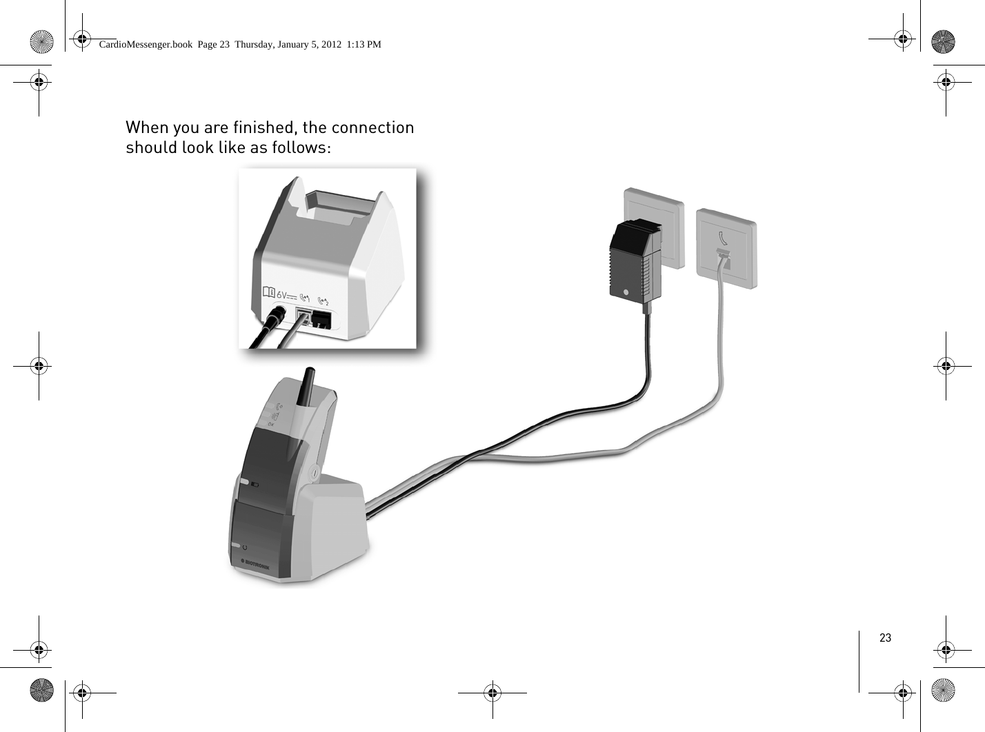 23When you are finished, the connection should look like as follows:CardioMessenger.book  Page 23  Thursday, January 5, 2012  1:13 PM