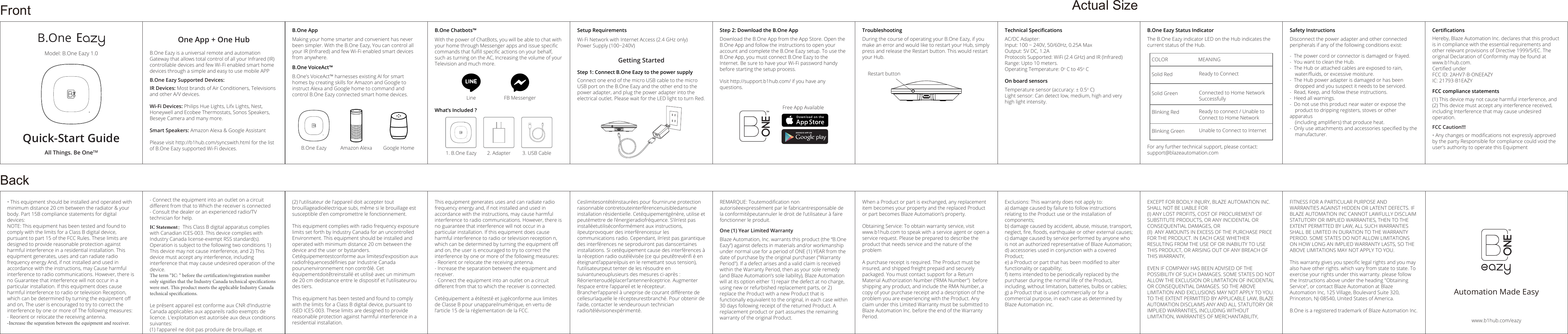 Page 1 of BLAZE AUTOMATION B-ONEEAZY B.One Eazy User Manual B One Eazy Manual updated