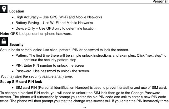 Page 37 of BLU BLUC42019 Mobile Phone User Manual user manual