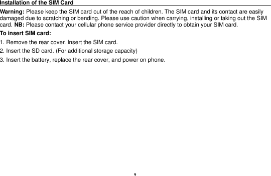 Page 9 of BLU BLUC42019 Mobile Phone User Manual user manual