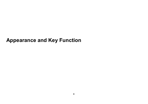  8    Appearance and Key Function 
