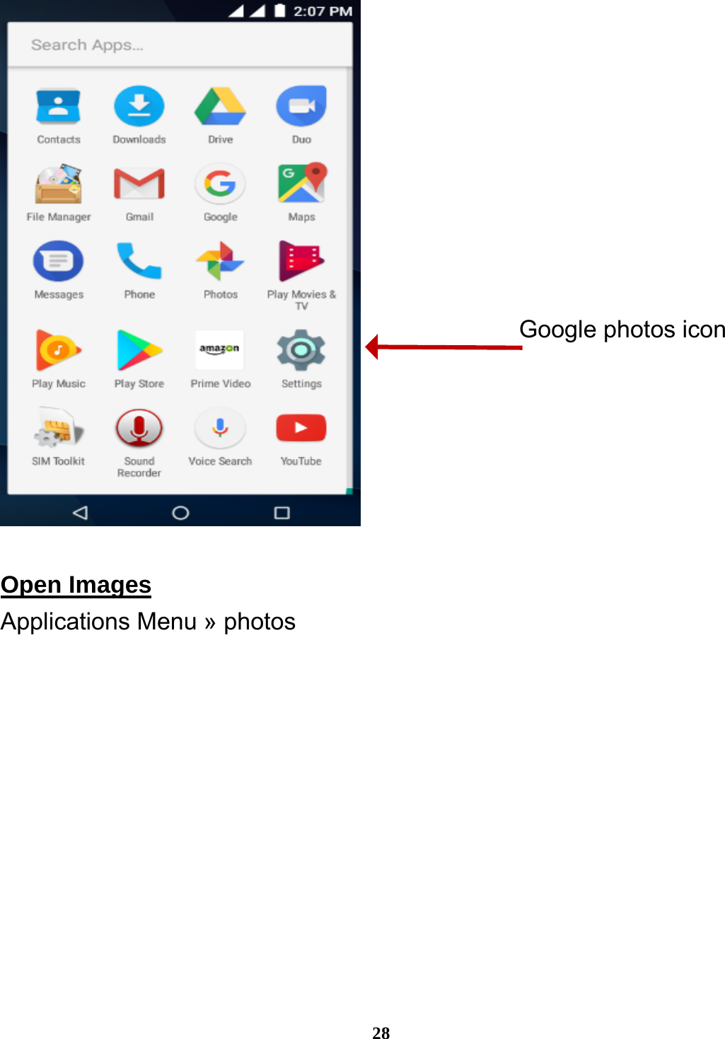  28   Open Images                                                        Applications Menu » photos Google photos icon 