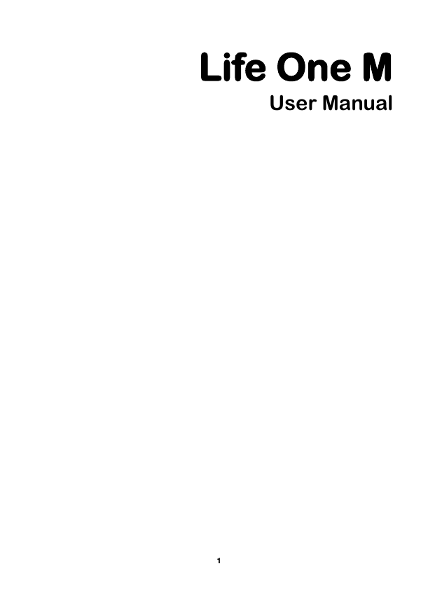    1  Life One M User Manual         