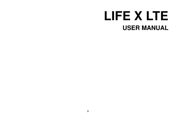 1 LIFE X LTE   USER MANUAL            