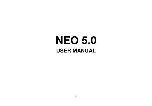 1   NEO 5.0 USER MANUAL       