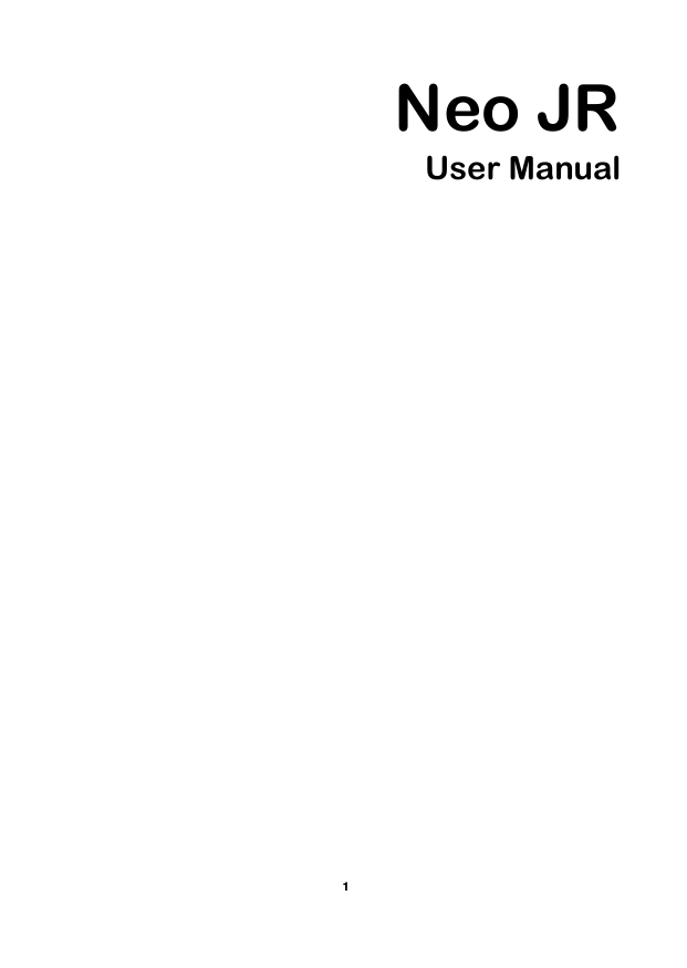    1  Neo JR User Manual         