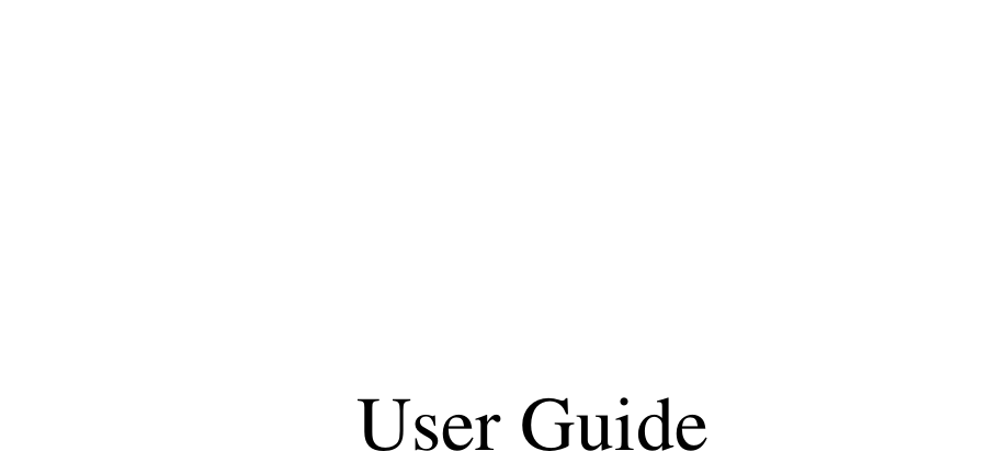                                           User Guide     