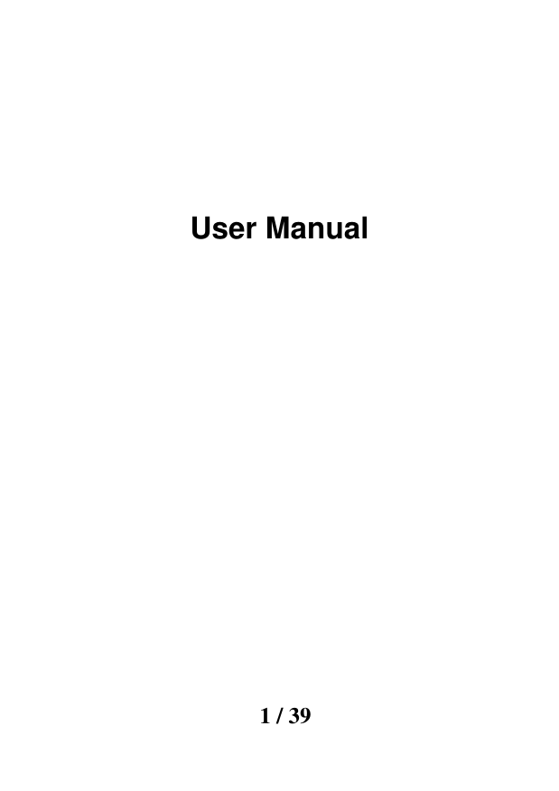    1 / 39        User Manual          