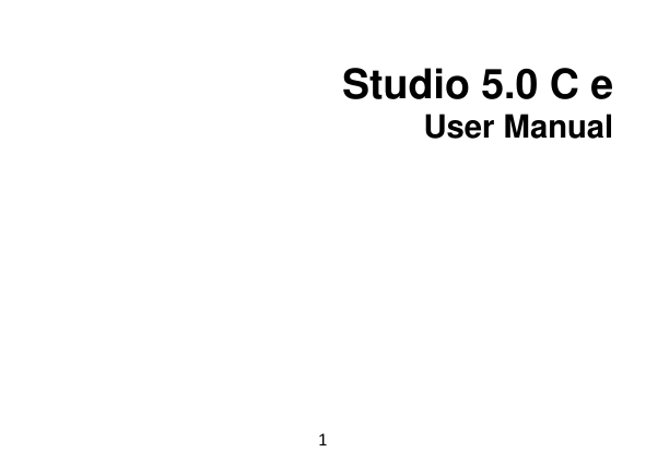 1   Studio 5.0 C e User Manual                    
