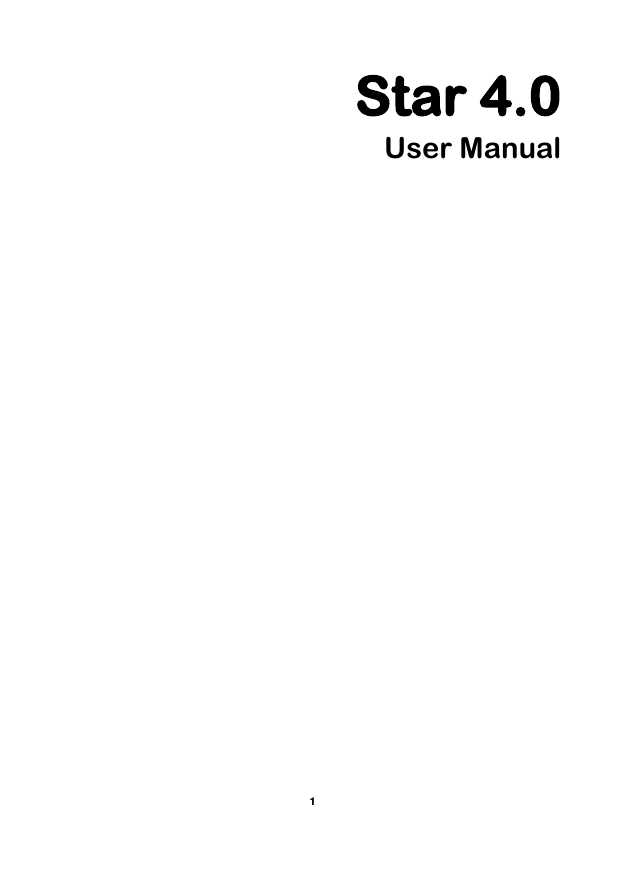    1  Star 4.0 User Manual         