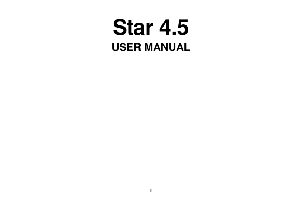 1 Star 4.5   USER MANUAL            