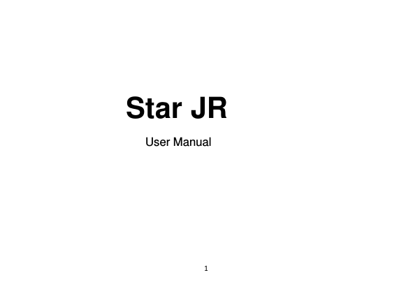1     Star JR User Manual      