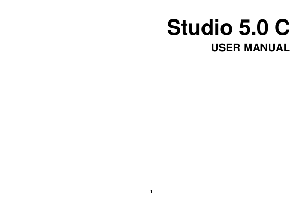 1 Studio 5.0 C USER MANUAL            