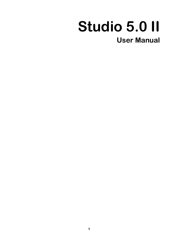    1  Studio 5.0 II User Manual          