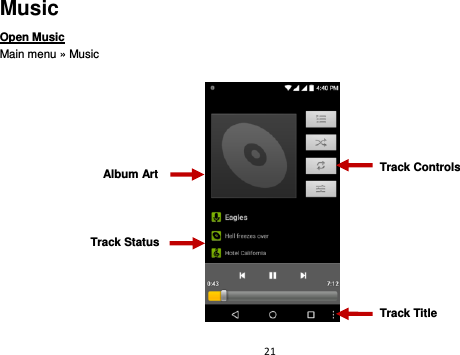21  Music Open Music                                                                                                Main menu » Music      Track Controls Album Art Track Status Track Title  
