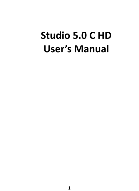 1   Studio 5.0 C HD User’s Manual      