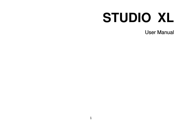 1  STUDIO  XL User Manual         