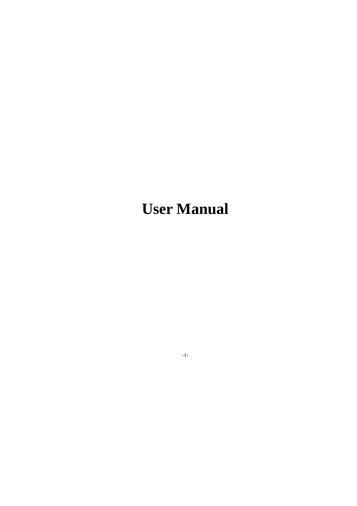 -1-     User Manual                                                                                                       