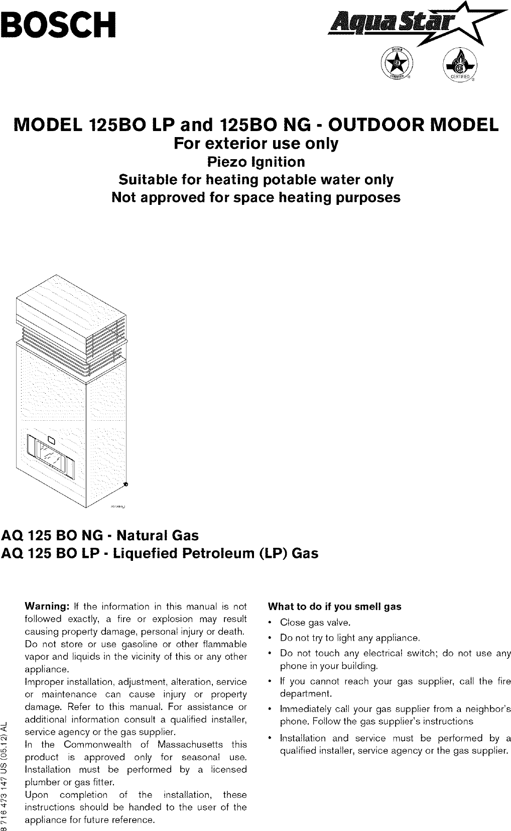 Bosch Water Heater Gas Manual L0803440
